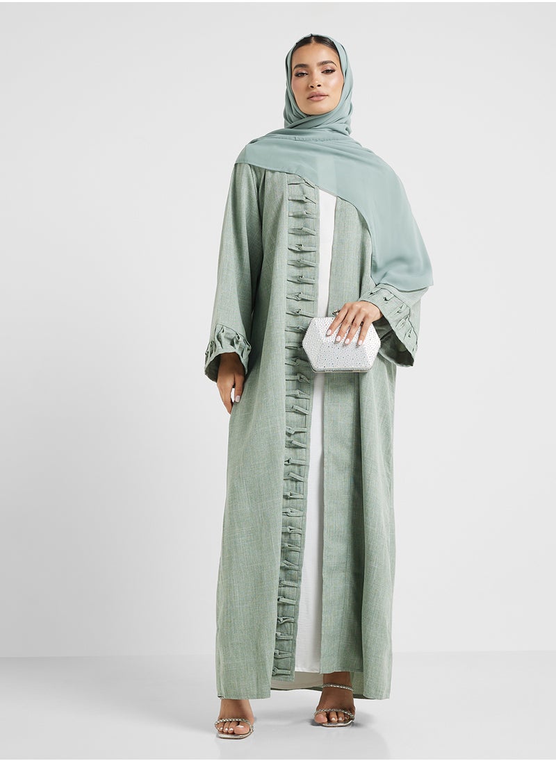 hayas closet Open front flared sleeve abaya  - Image 1