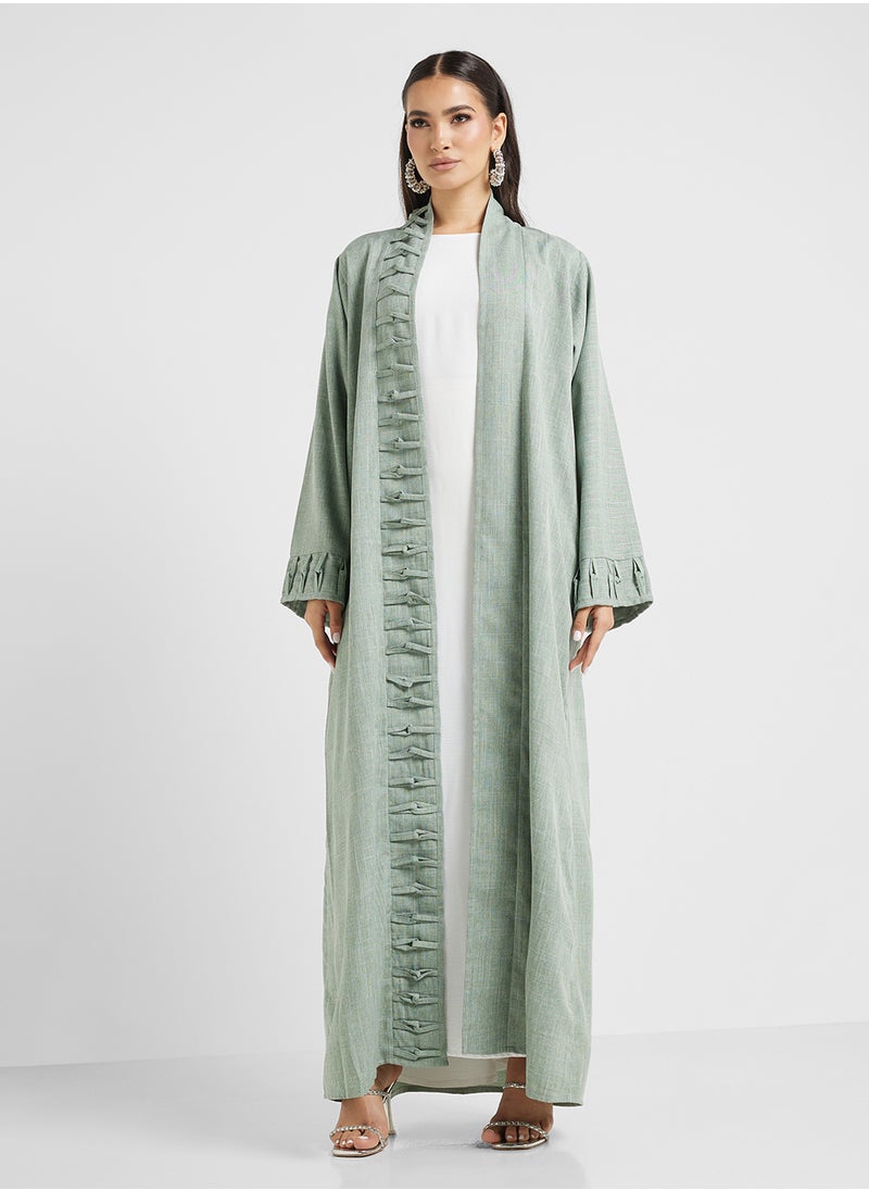 hayas closet Open front flared sleeve abaya  - Image 5