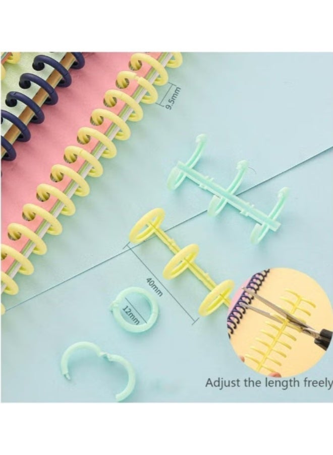 Colorful Plastic Spiral Binding Coils, 6-Color Set Book Binding Rings, Reusable Coil Binding Spines for Notebook & Document Binding - Image 3