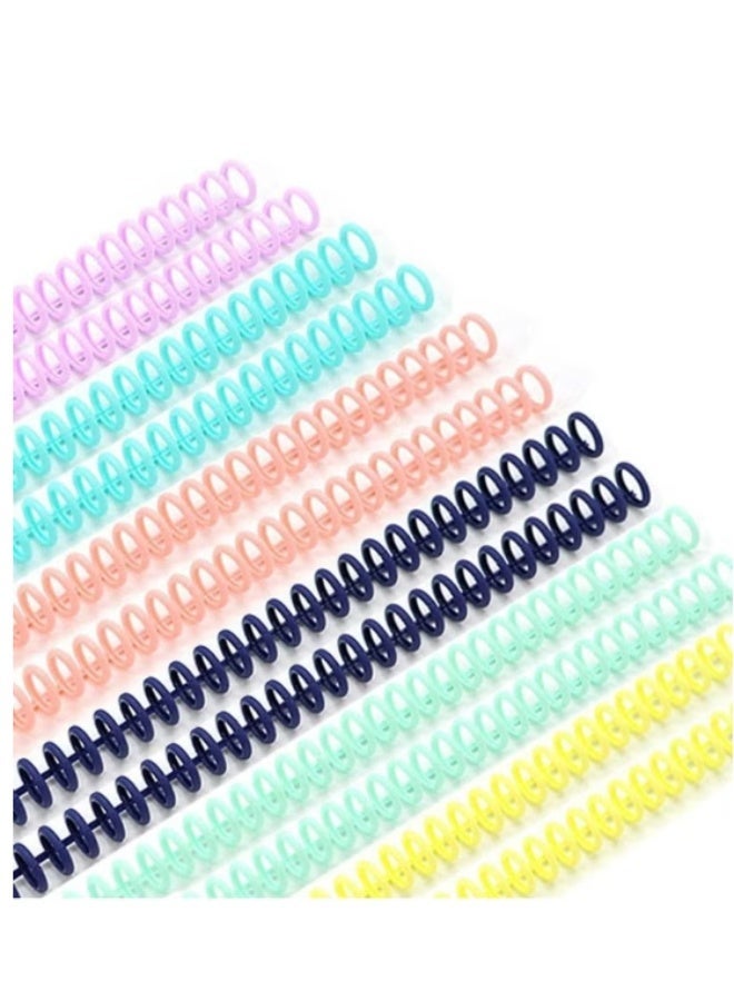 Colorful Plastic Spiral Binding Coils, 6-Color Set Book Binding Rings, Reusable Coil Binding Spines for Notebook & Document Binding - Image 1