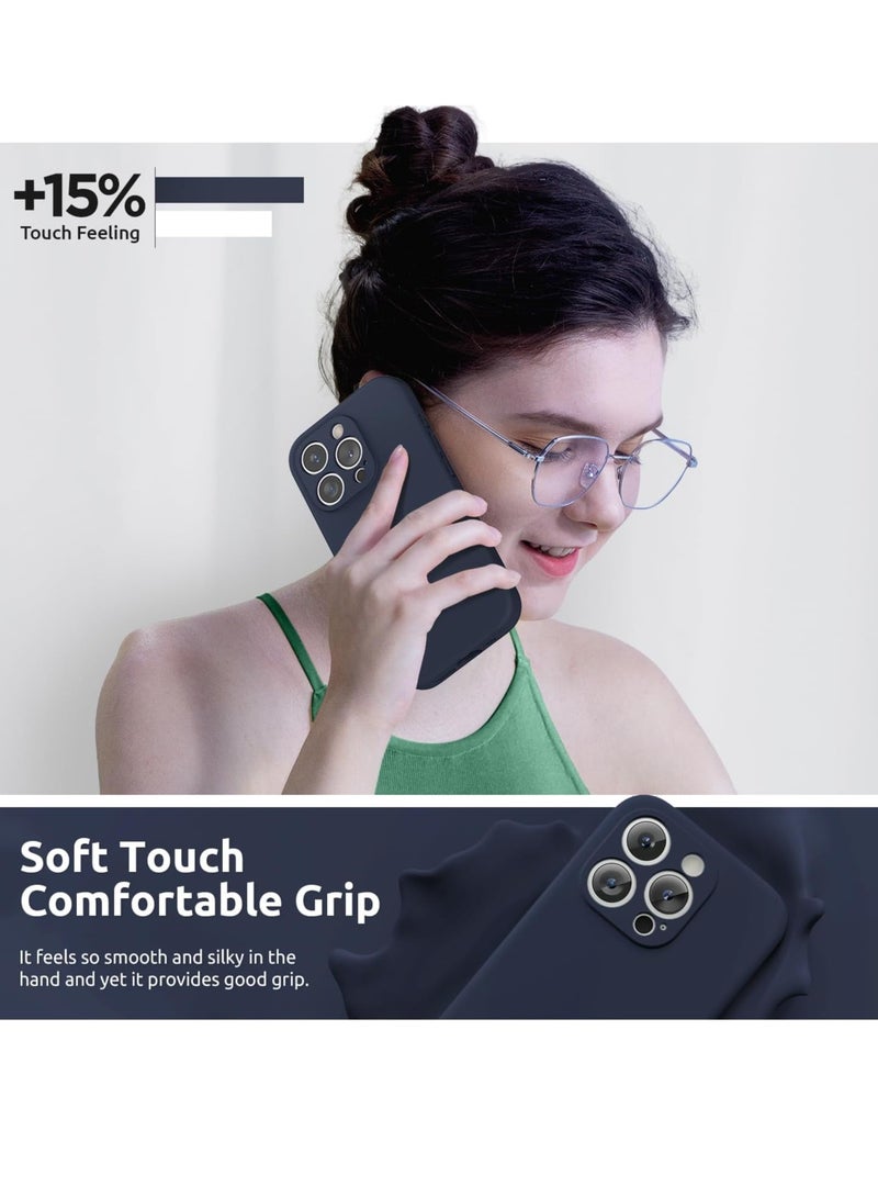 ELTRAZONE Design for iPhone 15 Pro Max Case [2 x Screen Protectors & 1 x Lanyard], Liquid Silicone Protection for Each Lens Shockproof Cover for iPhone 15 Pro Max 6.7 inch 2023, Midnight Blue - Image 5