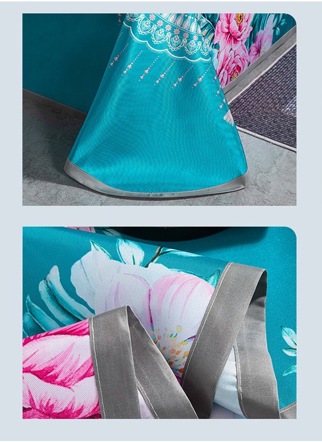 Ice Silk Mat Summer Printed Bed Mat Three-Piece Set with Pillowcase Machine Washable Air Conditioning Mat Soft Mat 230*250cm