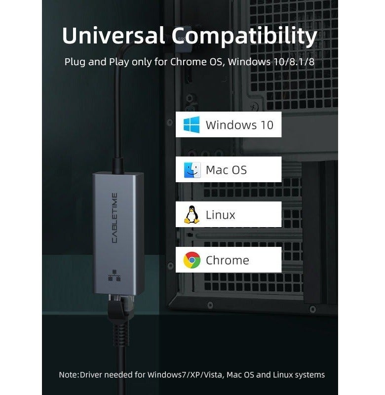 كابل تايم محول USB 3.0 إلى جيجابت إيثرنت بسرعة 1000 ميجابت في الثانية RJ45 - Image 5