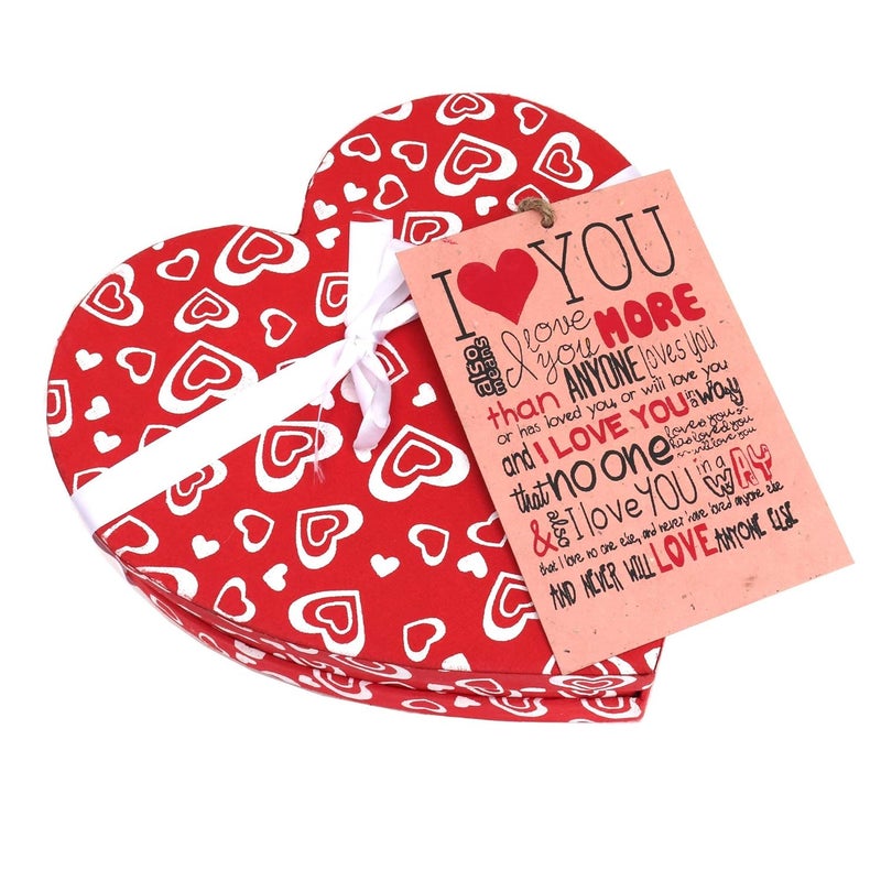 SURPRISE SOMEONE Paper Heart Box 20 Empty Scrollers with Hearts Attached and Gift Tags Multi_8 Inch X 8 Inch - Image 1