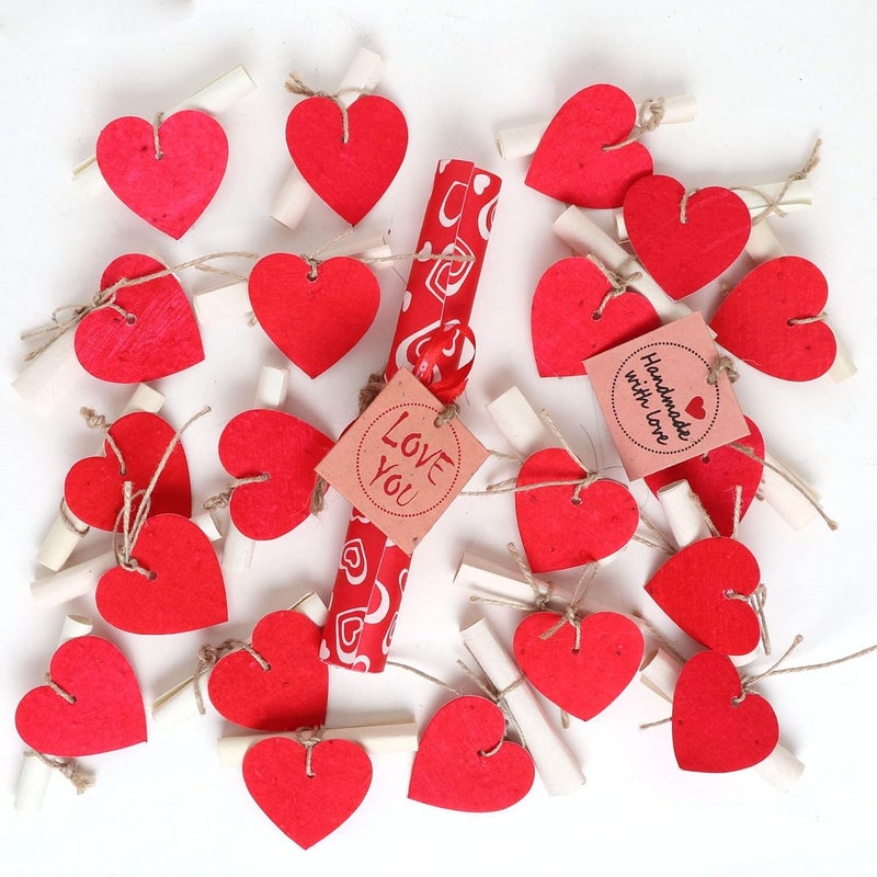 SURPRISE SOMEONE Paper Heart Box 20 Empty Scrollers with Hearts Attached and Gift Tags Multi_8 Inch X 8 Inch - Image 4