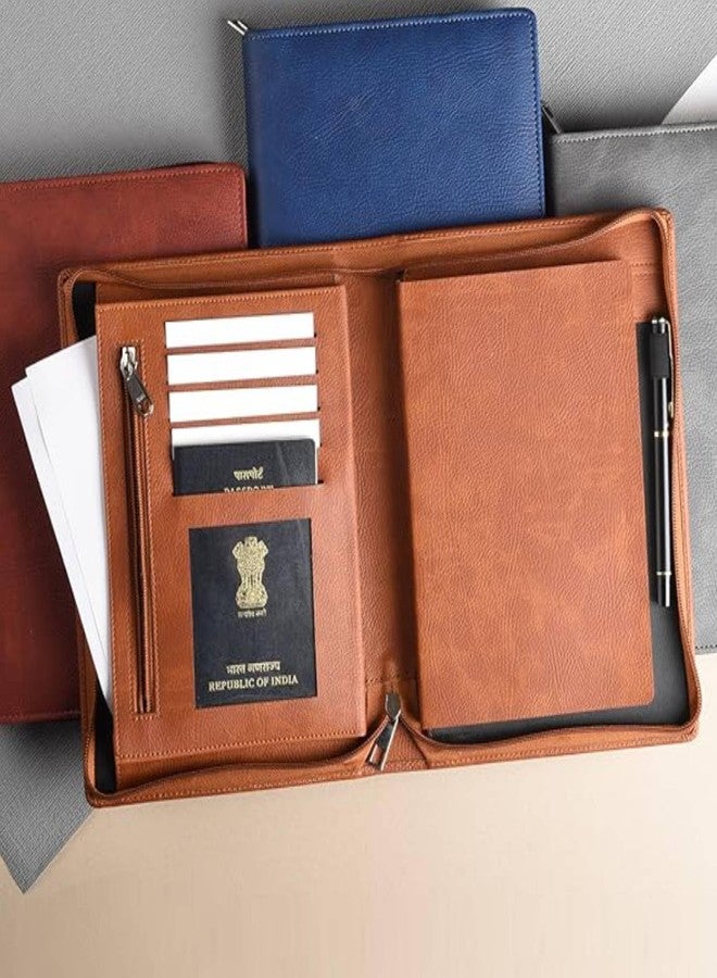 Scholar Vivant Multipurpose Folder Notebook - 90 GSM Paper 192 Pages | Softbound Notebook with Zipper Closure | Organizer Folder with Pen Holder, Card Holder, Notes Pocket & Zipped Pouch (A5) (Maroon) - Image 1