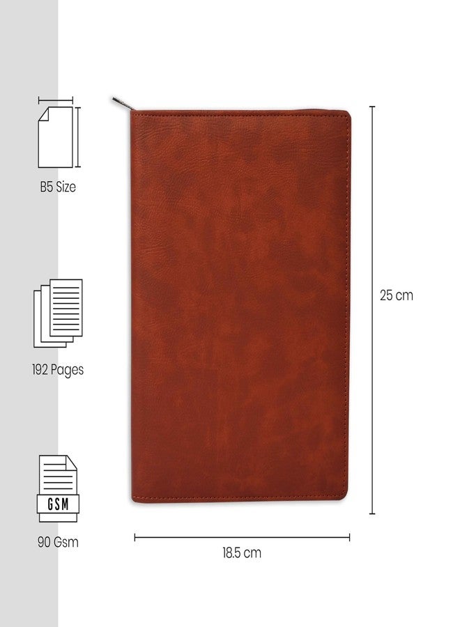Scholar Vivant Multipurpose Folder Notebook - 90 GSM Paper 192 Pages | Softbound Notebook with Zipper Closure | Organizer Folder with Pen Holder, Card Holder, Notes Pocket & Zipped Pouch (A5) (Maroon) - Image 2