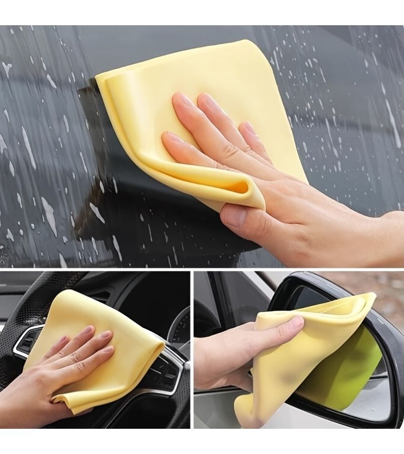 Set Of 6 Premium Shammy Cloths For Drying Cars Everyday Cleaning Ultra Absorbent Towels Reusable Scratch Free Drying Towels Leave No Water Marks Large 6 In 1 Bag 15 75 X 23 62 Inch - Image 4