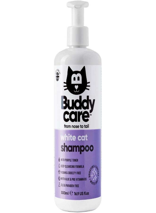 Buddycare شامبو القطط البيضاء من بادي كير - شامبو لتفتيح وتبييض القطط - تنظيف عميق، برائحة منعشة - مع خلاصة الصبار وبروفيتامين B5 (16.90 أونصة) - Image 1