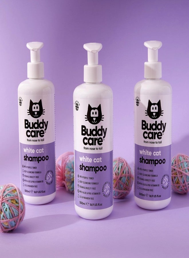 Buddycare شامبو القطط البيضاء من بادي كير - شامبو لتفتيح وتبييض القطط - تنظيف عميق، برائحة منعشة - مع خلاصة الصبار وبروفيتامين B5 (16.90 أونصة) - Image 4