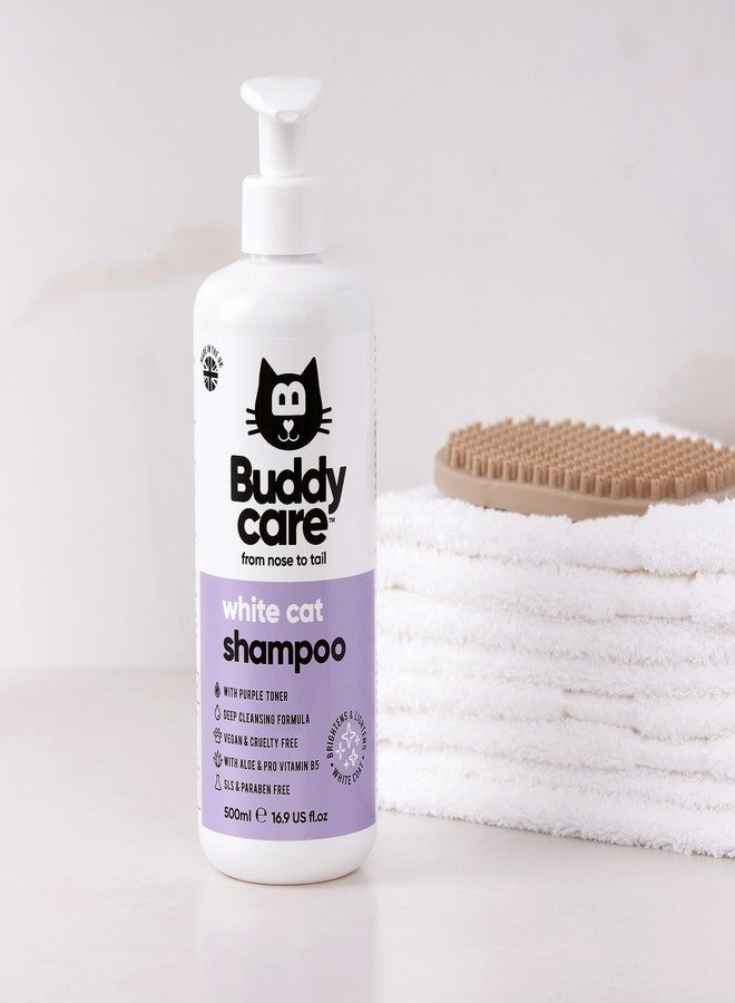 Buddycare شامبو القطط البيضاء من بادي كير - شامبو لتفتيح وتبييض القطط - تنظيف عميق، برائحة منعشة - مع خلاصة الصبار وبروفيتامين B5 (16.90 أونصة) - Image 3