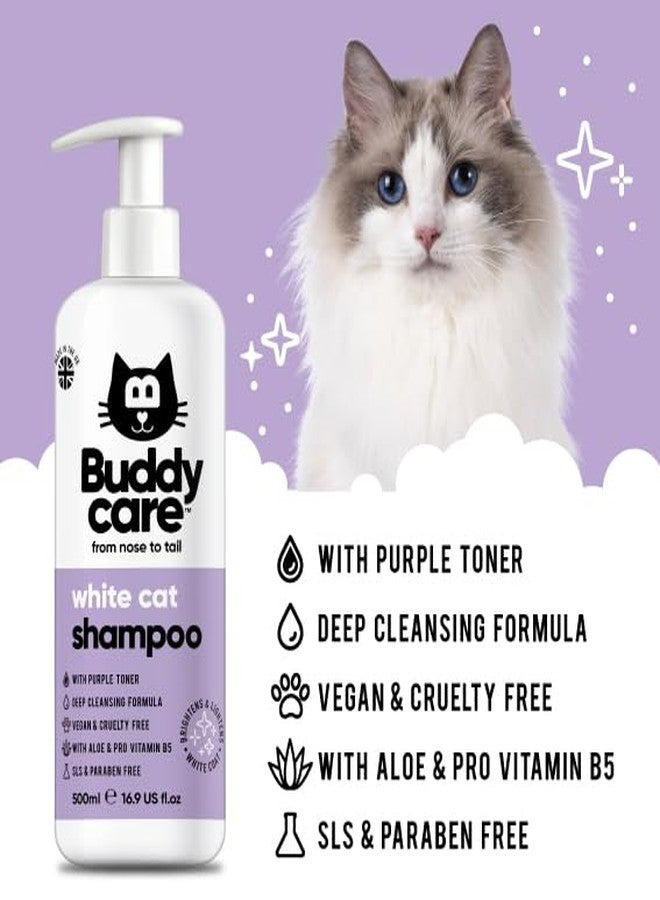 Buddycare شامبو القطط البيضاء من بادي كير - شامبو لتفتيح وتبييض القطط - تنظيف عميق، برائحة منعشة - مع خلاصة الصبار وبروفيتامين B5 (16.90 أونصة) - Image 5