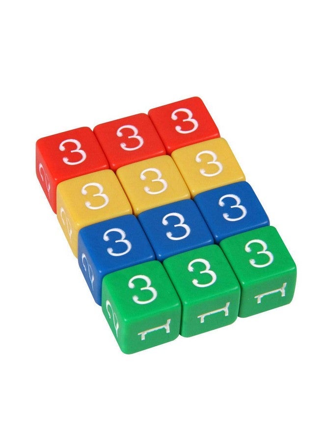 hand2mind hand2mind Plastic 3/4-inch Color Number Dice (Set of 12) - Image 2