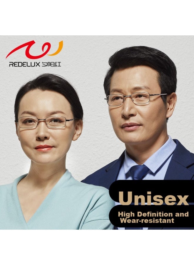 Sunset Red Reading Gl For Men, High-definition Anti-blue Light Full-frame Durable Stylish High-end Reading Gl E9106 Gold 2.0 Diopter - Image 3