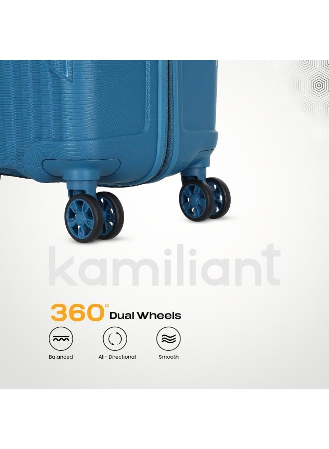 KAMILIANT by American Tourister Savvy Hard Case Trolley Bag Set, 3 Pieces (55, 70, 80 cm), Deep Ocean, with Combination Lock - Image 2