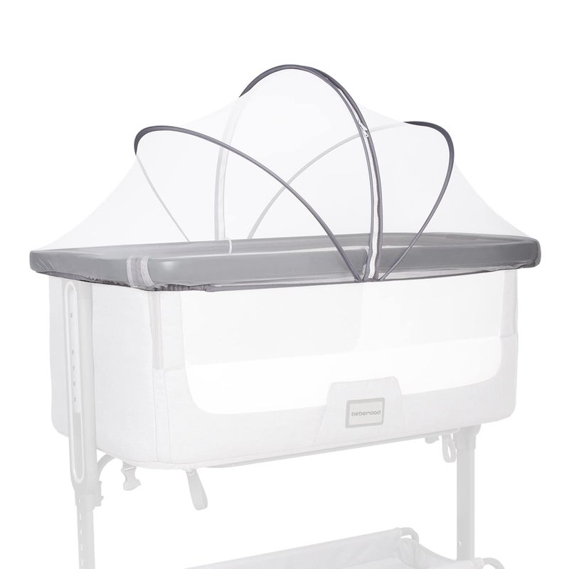 Beberoad Love Bassinet Mosquito Net Cover - Breathable Mesh Canopy with 2-Way Zipper for Baby Cribs, Bedside Sleepers & Travel Cribs (White) - Image 1
