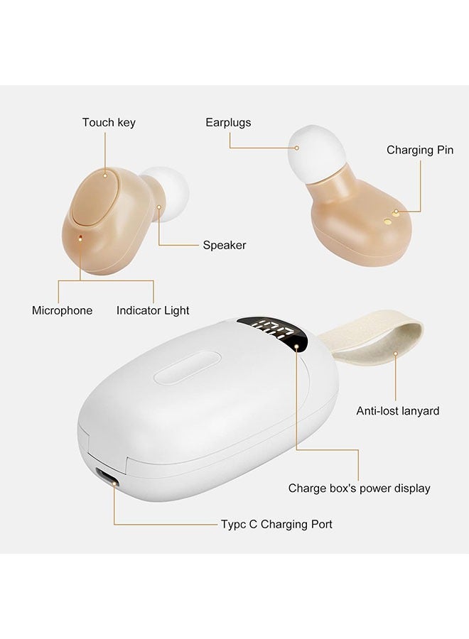 دامين مساعدات السمع القابلة لإعادة الشحن لكبار السن والبالغين مع إلغاء الضوضاء، مضخم صوت رقمي مع عدم وجود صوت في الأذن، شاشة عرض طاقة بصمام تلامس مغناطيسي لصندوق الشحن مزود بمفتاح تبديل - Image 2