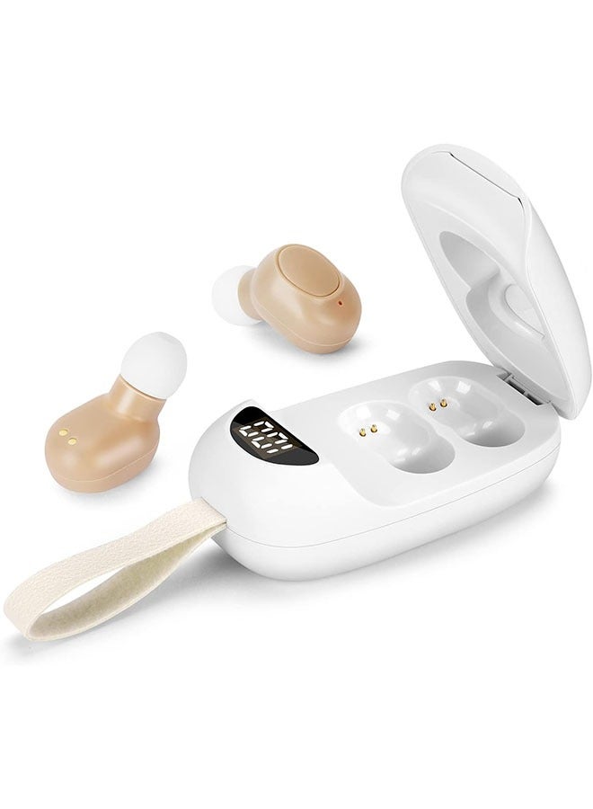 دامين مساعدات السمع القابلة لإعادة الشحن لكبار السن والبالغين مع إلغاء الضوضاء، مضخم صوت رقمي مع عدم وجود صوت في الأذن، شاشة عرض طاقة بصمام تلامس مغناطيسي لصندوق الشحن مزود بمفتاح تبديل - Image 5