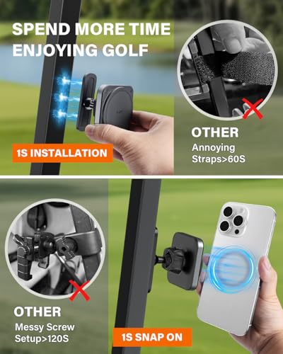 A2C Upgraded Magnetic Golf Cart Phone Holder, Golf Accessories for Men, Unique Golf Gifts for Golfer Lover Husband Father Dad, Golf Valentines Gift for Him, Golf Phone Mount for MagSafe iPhone 12-17 - Image 2
