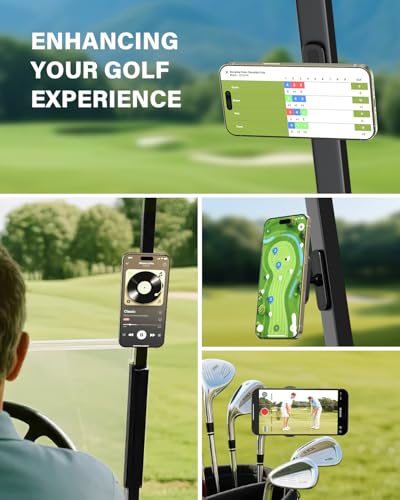 A2C Upgraded Magnetic Golf Cart Phone Holder, Golf Accessories for Men, Unique Golf Gifts for Golfer Lover Husband Father Dad, Golf Valentines Gift for Him, Golf Phone Mount for MagSafe iPhone 12-17 - Image 4