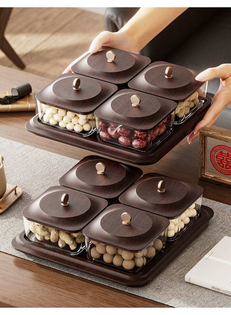 Joyelink Wood Grain Fruit Plate,Versatile Serving Tray，Dessert Serving Trays For Dried Fruit, Nuts, Candy, Cookies, And Chips，Suitable For Everyday Family Use, Parties, Holiday Gatherings, And Group Dinners - Image 4