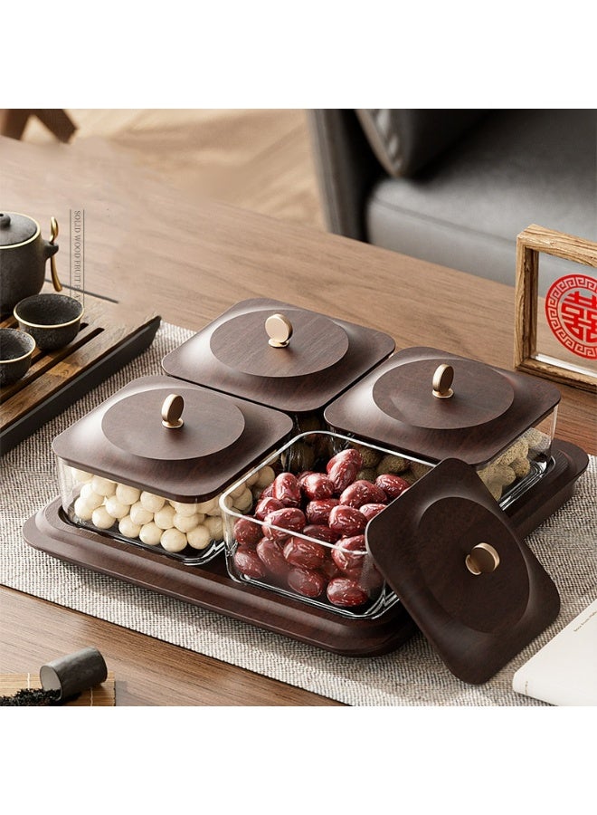 Joyelink Wood Grain Fruit Plate,Versatile Serving Tray，Dessert Serving Trays For Dried Fruit, Nuts, Candy, Cookies, And Chips，Suitable For Everyday Family Use, Parties, Holiday Gatherings, And Group Dinners - Image 1