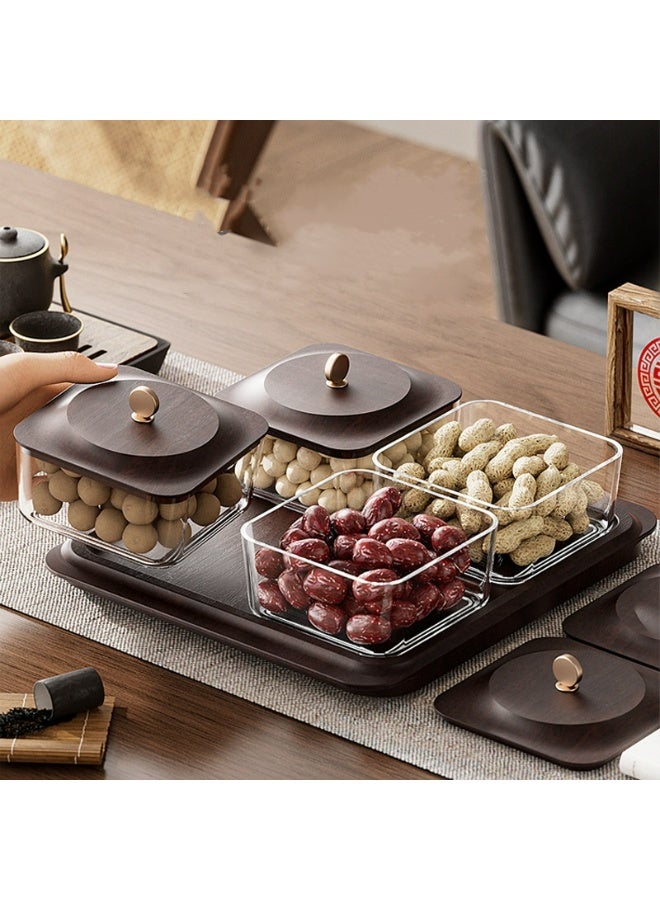 Joyelink Wood Grain Fruit Plate,Versatile Serving Tray，Dessert Serving Trays For Dried Fruit, Nuts, Candy, Cookies, And Chips，Suitable For Everyday Family Use, Parties, Holiday Gatherings, And Group Dinners - Image 2