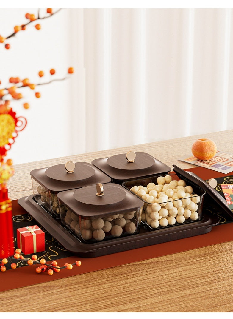Joyelink Wood Grain Fruit Plate,Versatile Serving Tray，Dessert Serving Trays For Dried Fruit, Nuts, Candy, Cookies, And Chips，Suitable For Everyday Family Use, Parties, Holiday Gatherings, And Group Dinners - Image 5