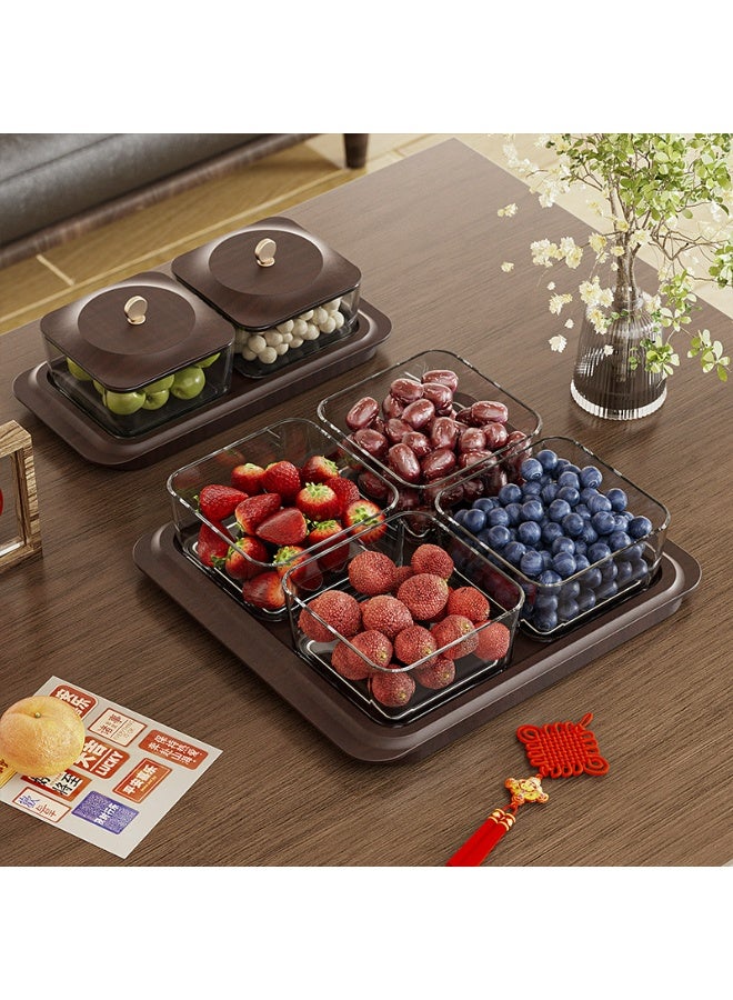 Joyelink Wood Grain Fruit Plate,Versatile Serving Tray，Dessert Serving Trays For Dried Fruit, Nuts, Candy, Cookies, And Chips，Suitable For Everyday Family Use, Parties, Holiday Gatherings, And Group Dinners - Image 3