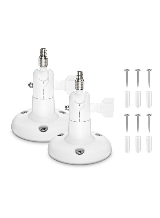 NIBEMINENT Pack Of 2 Adjustable Camera Wall Mount White/Silver - Image 2