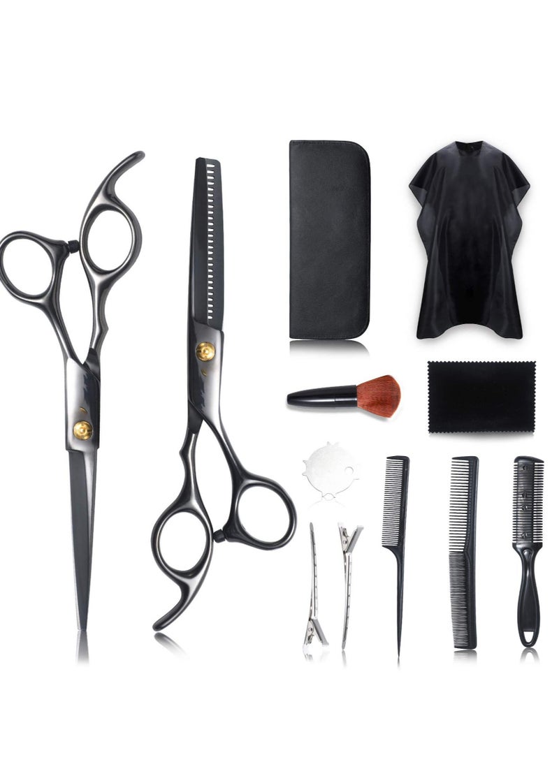 Y&D Hair Cutting Scissors Set by Hairdressing Shears Kit 12 PCS Professional Haircut with Scissors, Thinning Shears, Multi Use for Home Salon Barber  - Image 1