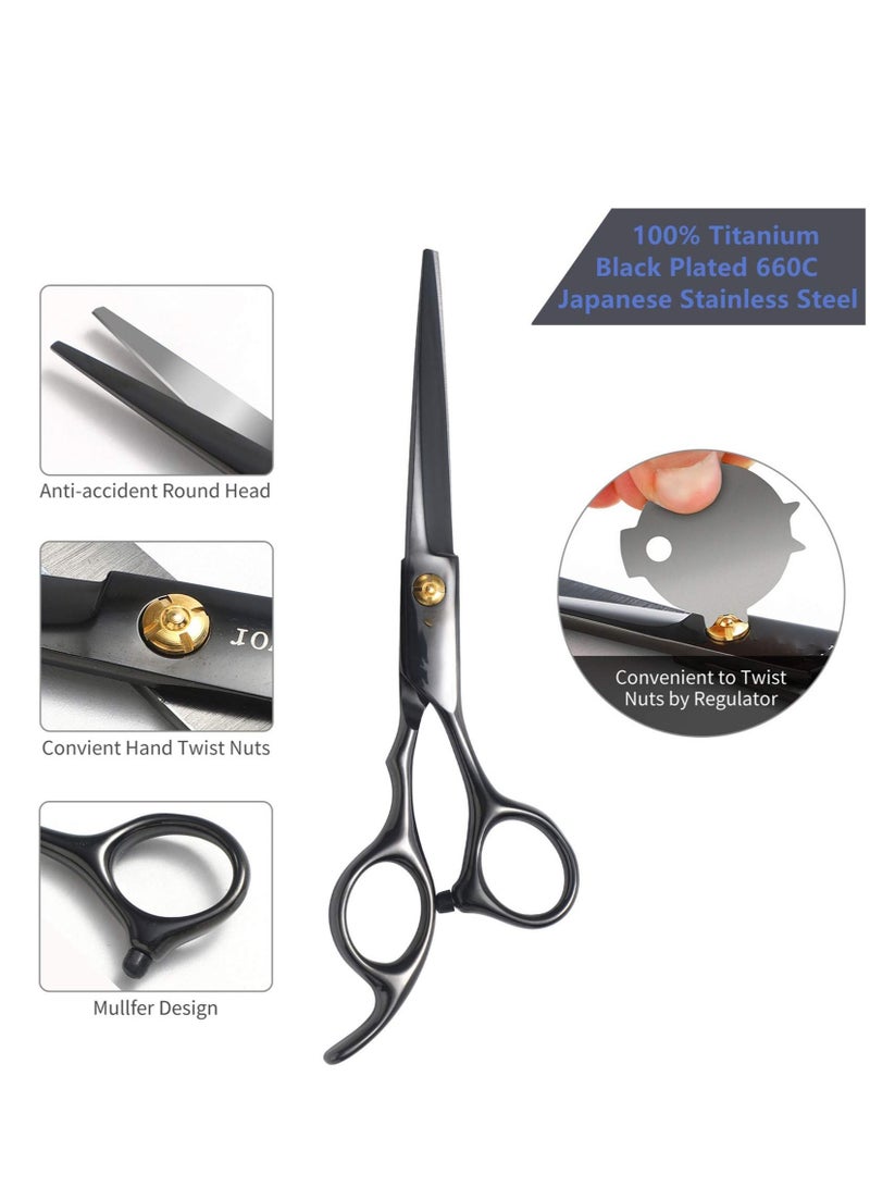 Y&D Hair Cutting Scissors Set by Hairdressing Shears Kit 12 PCS Professional Haircut with Scissors, Thinning Shears, Multi Use for Home Salon Barber  - Image 2