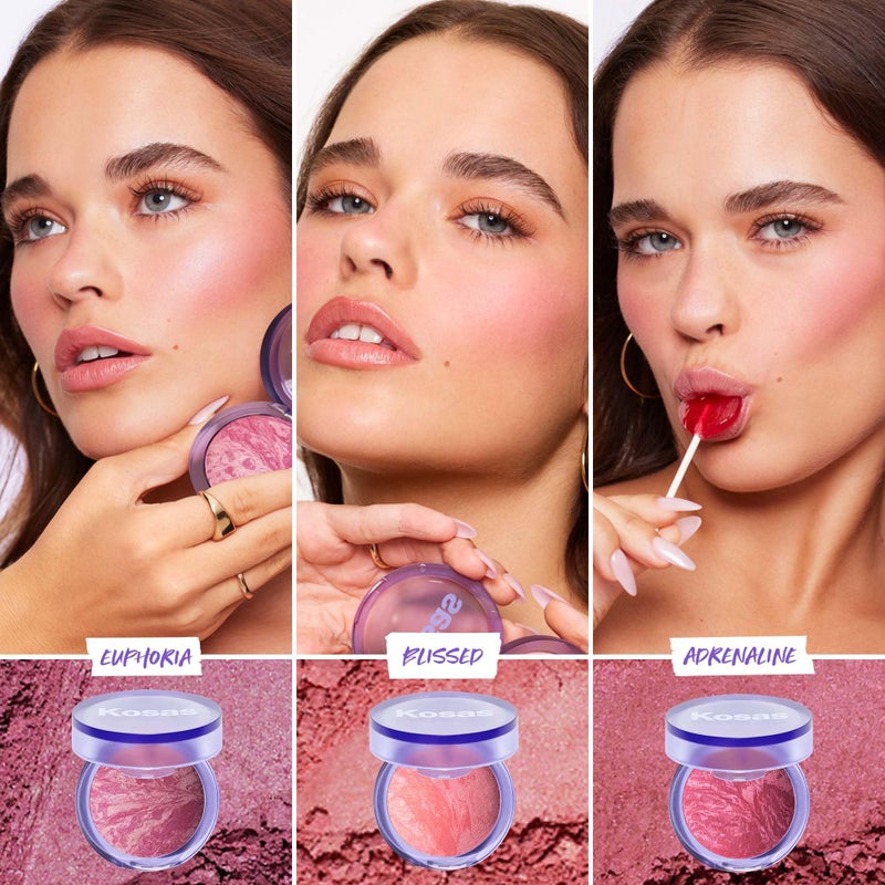 Kosas Blush is Life â€“Talc-Free Dimensional Blush Baked with Squalane & Hyaluronic Acid â€“ Long Wear, Safe for Sensitive Skin - Euphoria - Image 3