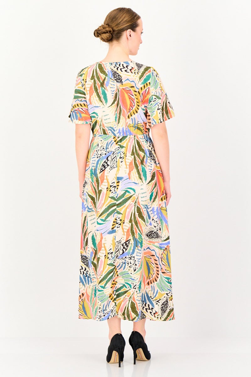 promod Women Allover Print Maxi Dress, Multicolor - Image 3