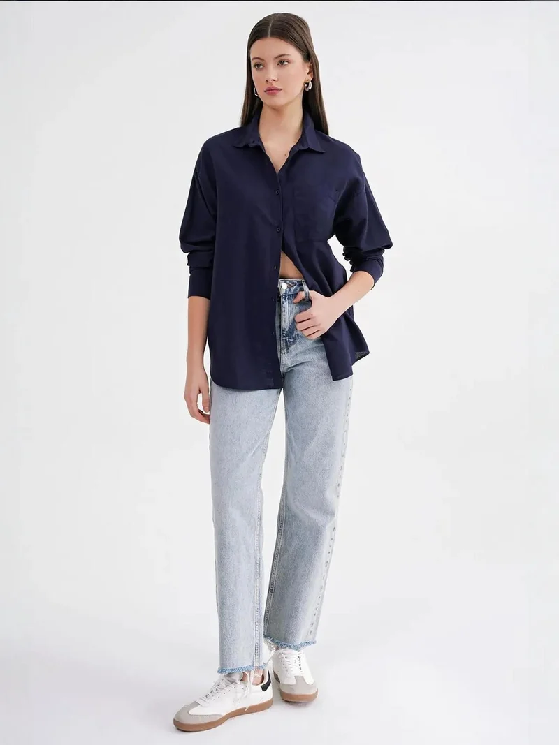 MixRay Mixray Oversize Linen Blend Shirt