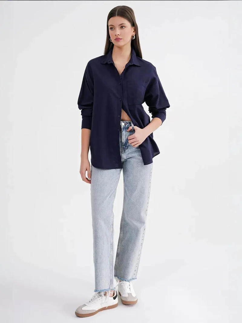 MixRay Mixray Oversize Linen Blend Shirt