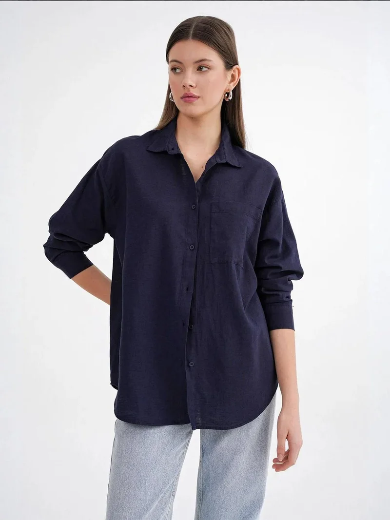 MixRay Mixray Oversize Linen Blend Shirt