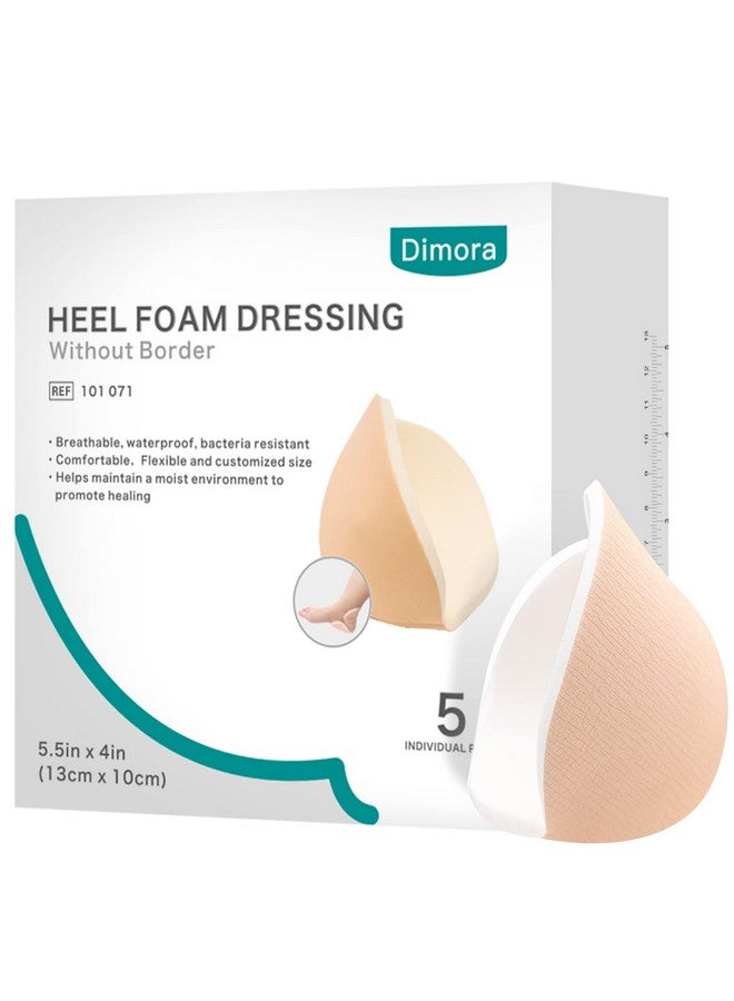 Dimora Heel Foam Dressing Non-Adhesive Hydrophilic Pads Highly Absorbent 5.5 X 4 In Pack Of 5 Waterproof Dressing For Wound Care - Image 1
