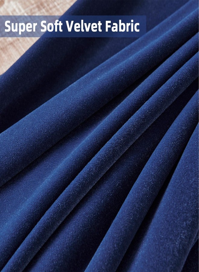 Joydeco Royal Blue Velvet Curtains 84 Inches Long, Luxury Grommet Blackout Curtain 2 Panels, Thermal Insulated Privacy Room Darkening Window Drapes for Bedroom Living Room Home Theatre (52Wx84L) - Image 5