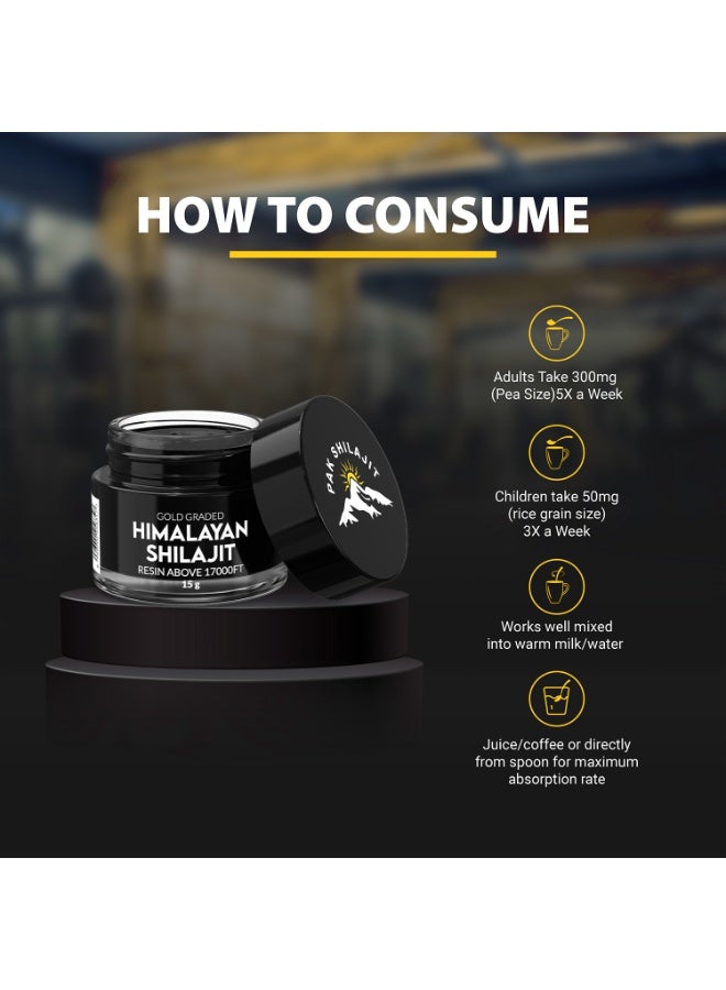 PakShilajit باك شيلاجيت 15 جرام - شيلاجيت هيمالايا نقي للطاقة والعافية، راتنج شيلاجيت المجفف تحت الشمس - Image 5