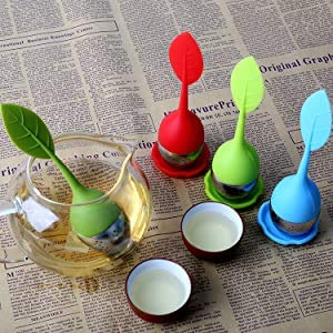 Seaspirit SEASPIRIT Silicone Loose Leaf Tea Infuser - Sunflower Shape Handle - Stainless Steel Strainer - with A Rest Mat (Colour May Vary) (1) - Image 3