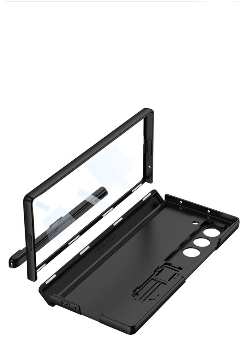 general Case for Samsung Galaxy Z Fold 6 Case, Hard PC+Tempered Glass Screen Protector with Pen Tray,Hinge Stand,Drop Resistant,Protective Case for Samsung Galaxy Z Fold 6 - Image 2