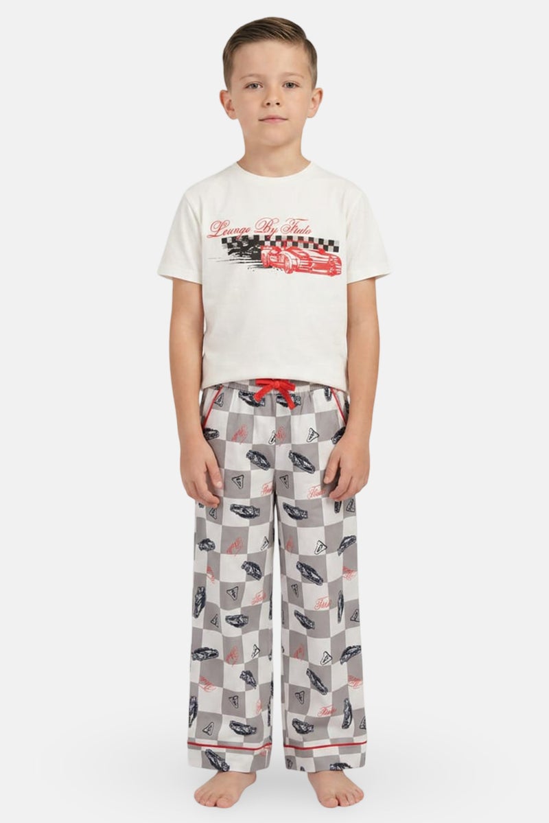 Fudo Launge By Fudo Kids Boy 2 Pieces Graphic Print T-Shirt With Bottom Sleepwear Set, Multicolor - Image 1