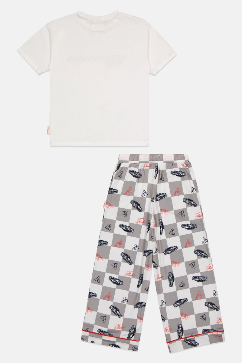 Fudo Launge By Fudo Kids Boy 2 Pieces Graphic Print T-Shirt With Bottom Sleepwear Set, Multicolor - Image 3