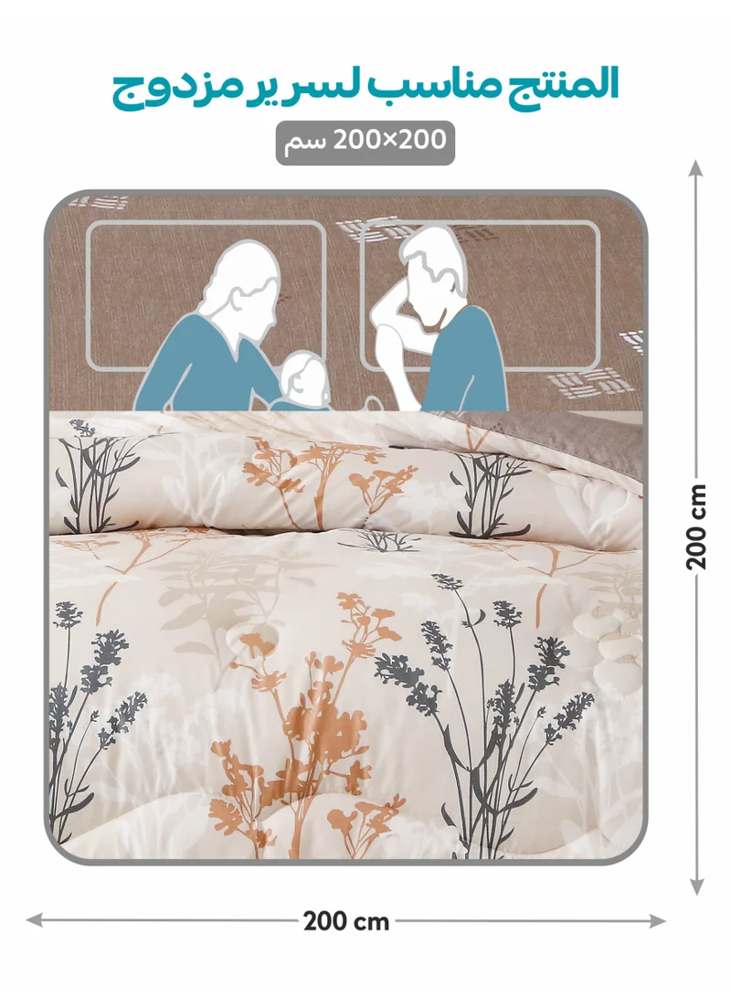 Donetella KING 6-Pcs Printed King Comforter Set | Fits 200x200 cm Size Bed | Soft Brushed Microfiber | Reversible Printed Comforter | 350 GSM Down Alternative Fill  | Best Price UAE