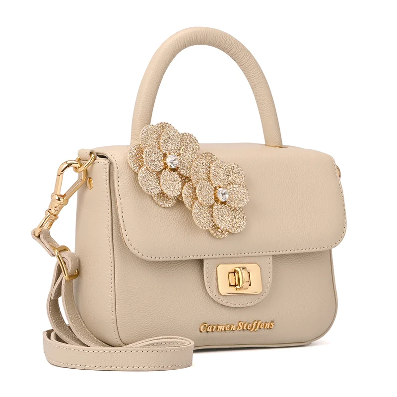 Carmen Steffens Top Handle Bag Flower Off-White