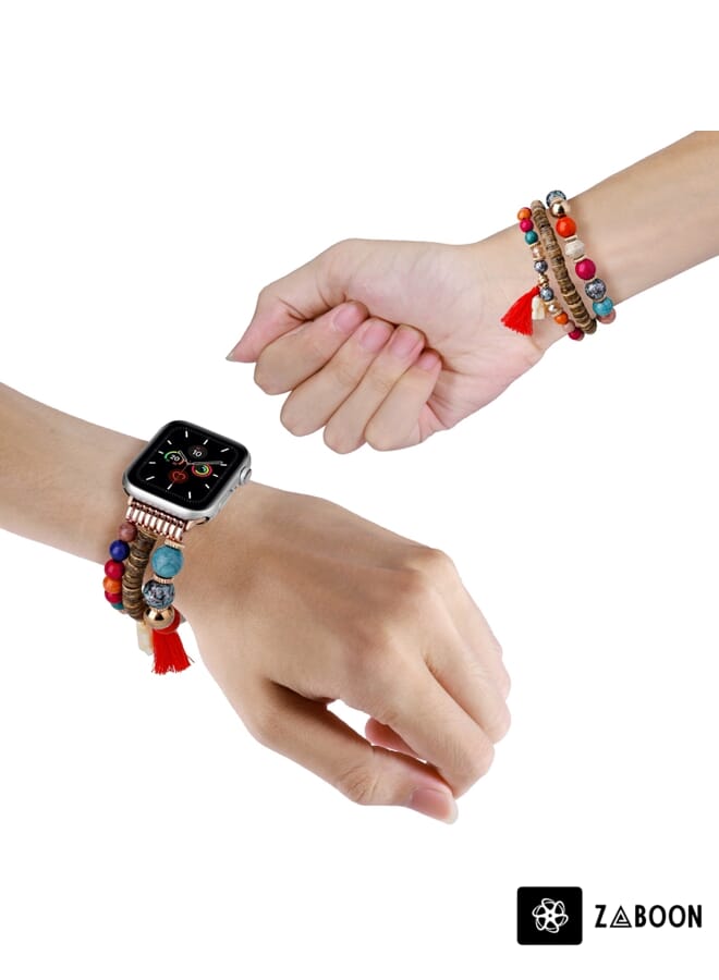 Zaboon Beads Elephant Pendant Watch Band Replacement Band For  Apple Watch 5 40mm - Image 3