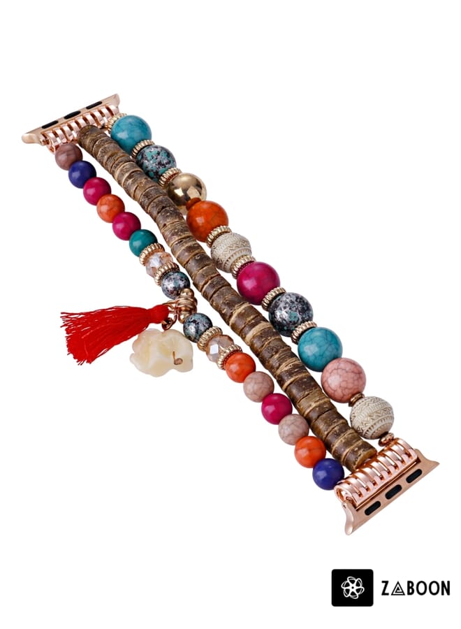 Zaboon Beads Elephant Pendant Watch Band Replacement Band For  Apple Watch 5 40mm - Image 2