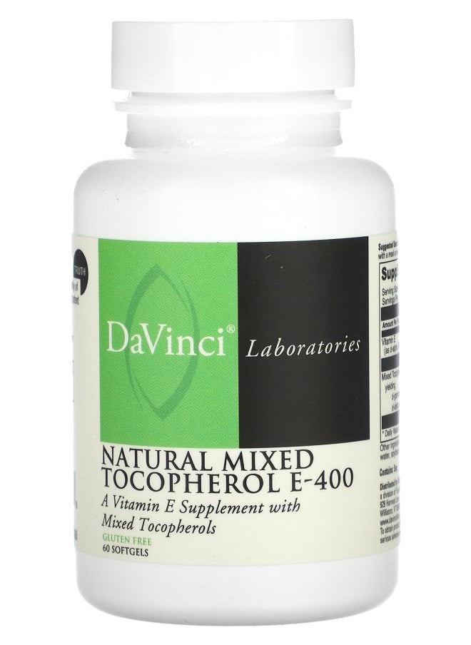 DaVinci Laboratories Natural Mixed Tocopherol E-400 60 Softgels 