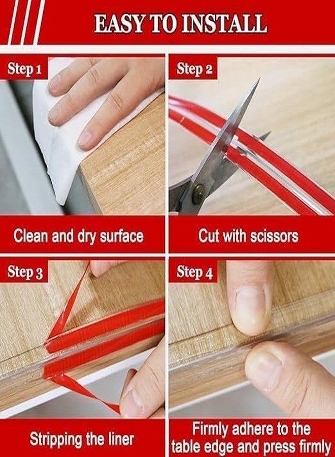 PUNZONE شريط حماية حواف سيليكون من بونزون - واقيات أمان للأطفال للطاولات والأثاث والمكاتب والأسرة والجدران | شريط حماية متين وغير سام لحماية زوايا وحواف الأطفال (2 متر) - Image 3